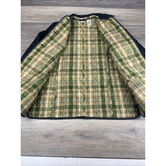 LL Bean Padded Thermore Diamond Quilted Field Barn Coat Black Vtg Womens Large - Picture 8 of 10